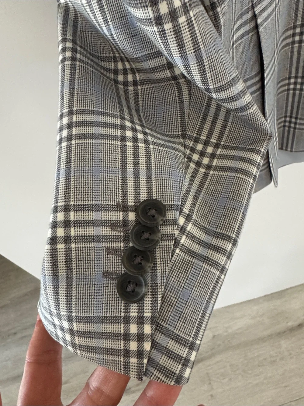 Roberto Rosso Plaid Blazer Mens 48 Regular Blue Wool Blend 2 Button